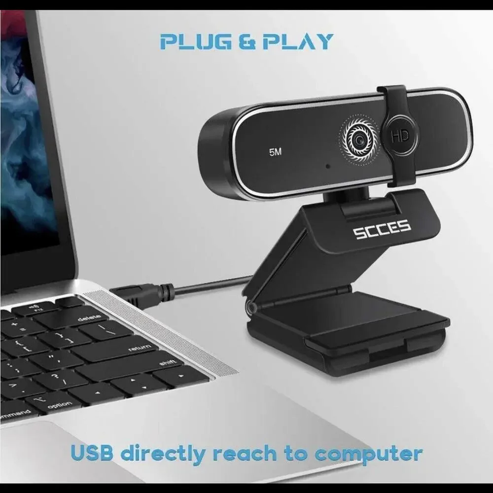 SCCES QHD Webcam, AutoFocus 2K Streaming USB Web Camera with Stereo Microphone